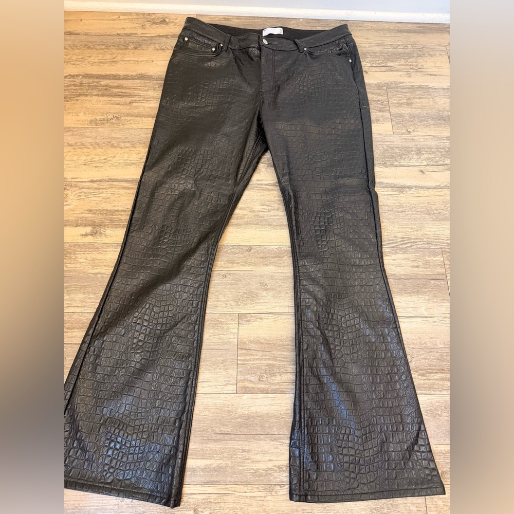 ASOS DESIGN FAUX LEATHER FAUX CROCODILE PRINT.